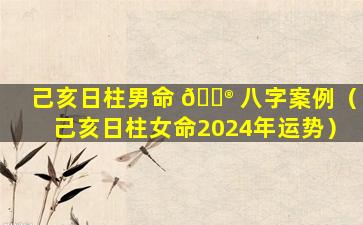 己亥日柱男命 💮 八字案例（己亥日柱女命2024年运势）